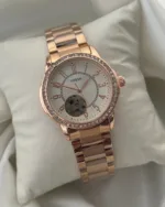 Fossil-Architect (Automatic Watch) – White Dial / Rose Gold Strap