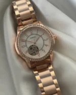 Fossil-Architect (Automatic Watch) – White Dial / Rose Gold Strap