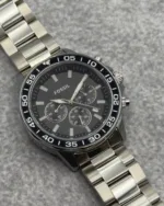 Fossil-BQ2492B (Chronograph Watch) – Black Dial / Silver Strap – Black Bezel