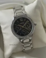Fossil-BQ3720 (Chronograph Watch) – Black Dial / Silver Strap