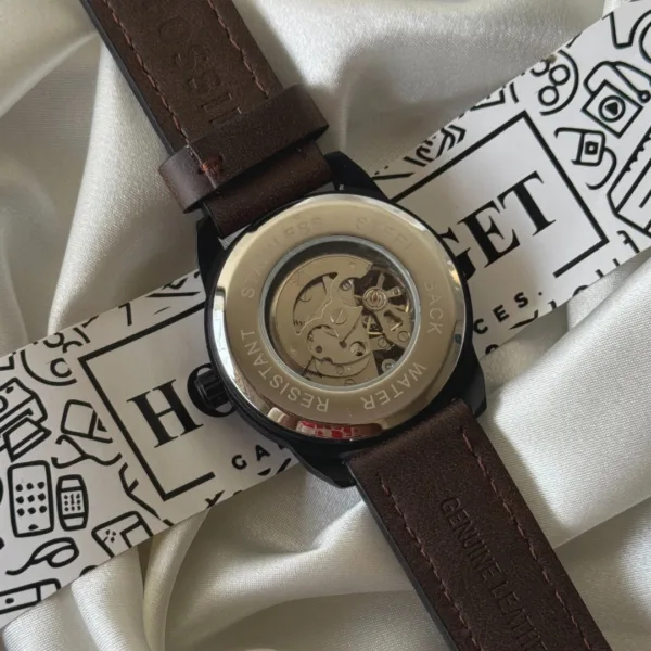 Fossil-Bronson (Automatic Watch) – Black Dial / Brown Strap