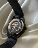 Fossil-Bronson (Automatic Watch) – Black – Gold Skeleton Dial