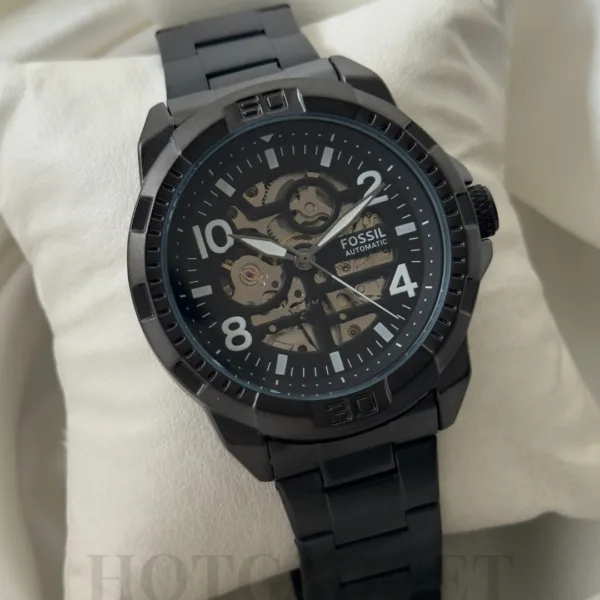 Fossil-Bronson (Automatic Watch) – Black – Silver Numerals