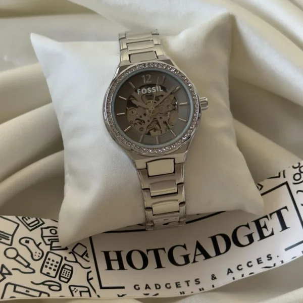 Fossil-Eevie BQ3788 (Automatic Watch) – Grey Dial / Silver Strap