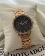 Fossil-ES4264I (Chronograph Watch) – Black Dial / Rose Gold Strap