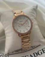 Fossil-ES4264I (Chronograph Watch) – White Dial / Rose Gold Strap