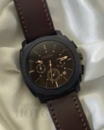 Fossil-FS4656 (Chronograph Watch) – Black Dial / Brown Strap
