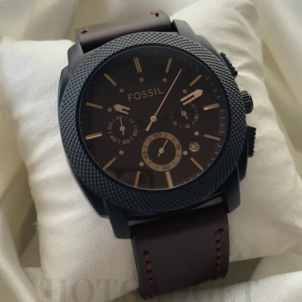 Fossil-FS4656 (Chronograph Watch) – Black Dial / Brown Strap