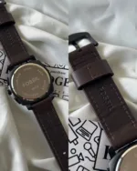 Fossil-FS4656 (Chronograph Watch) – Black Dial / Brown Strap