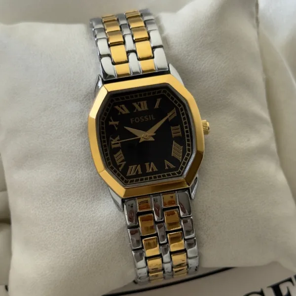 Fossil-Harlow (Analog Watch) – Black Dial / Gold & Silver Strap