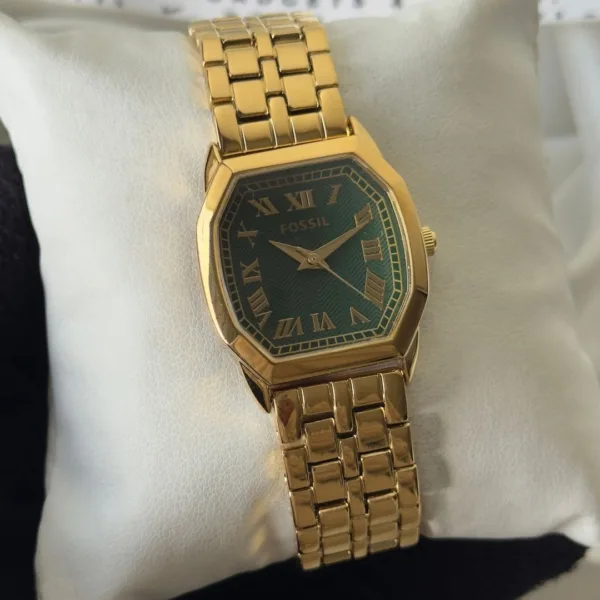 Fossil-Harlow (Analog Watch) – Green Dial / Gold Strap