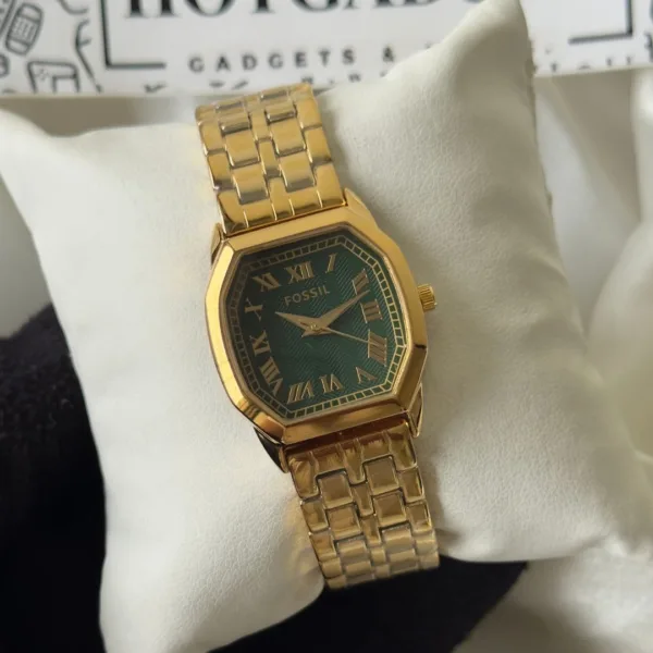 Fossil-Harlow (Analog Watch) – Green Dial / Gold Strap