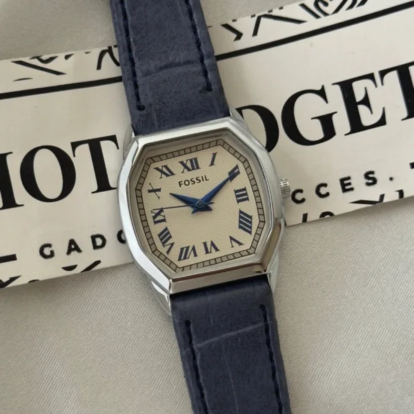 Fossil-Harlow (Analog Watch) – White Dial / Blue Strap