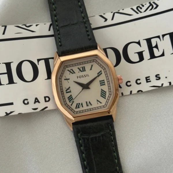 Fossil-Harlow (Analog Watch) – White Dial / Dark Green Strap