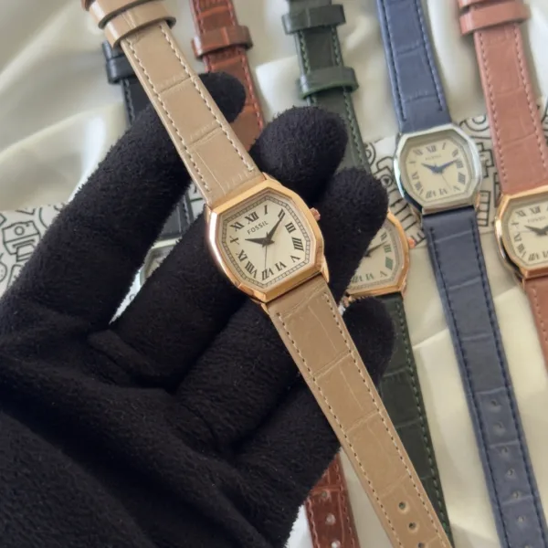 Fossil-Harlow (Analog Watch) – White Dial / Light Brown Strap