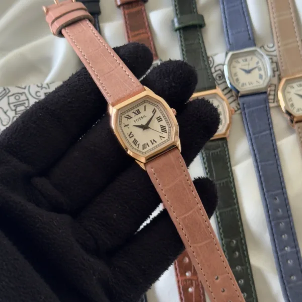 Fossil-Harlow (Analog Watch) – White Dial / Pink Strap