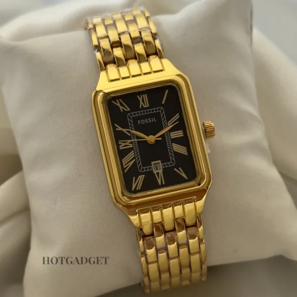Fossil-Raquel (Analog Watch) – Black Dial / Gold Strap