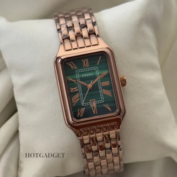 Fossil-Raquel (Analog Watch) – Green Dial / Brown Strap