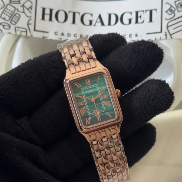 Fossil-Raquel (Analog Watch) – Green Dial / Brown Strap