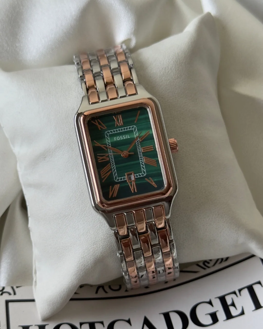 Fossil-Raquel (Analog Watch) Fossil-Raquel (Analog Watch) – Green Dial / Rose Gold & Silver Strap