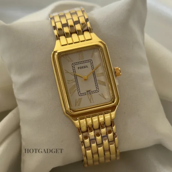Fossil-Raquel (Analog Watch) – White Dial / Gold Strap