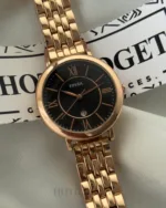Fossil-RF315 (Analog Watch) – Black Dial / Rose Gold Strap