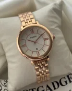 Fossil-RF315 (Analog Watch) – White Dial / Rose Gold Strap