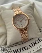 Fossil-RF315 (Analog Watch) – White Dial / Rose Gold Strap