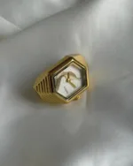 FSL Ring Watch – White Dial / Gold Strap