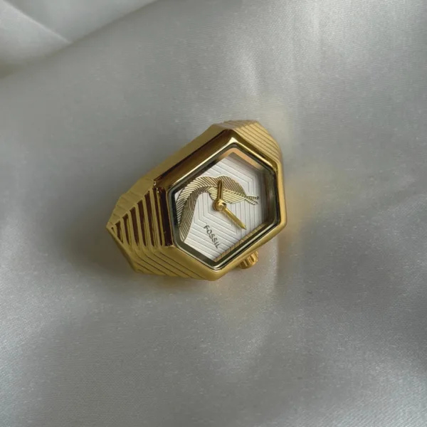 FSL Ring Watch – White Dial / Gold Strap