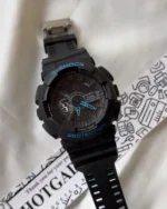 GShock-GA-11011B (Analog Digital Watch) – Black – Blue Accents