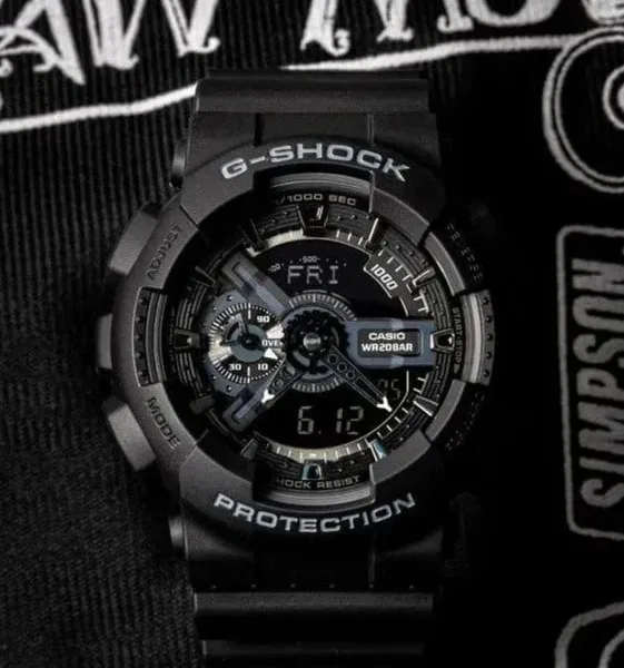 GShock-GA-11011B (Analog Digital Watch) – Black – Grey Accents