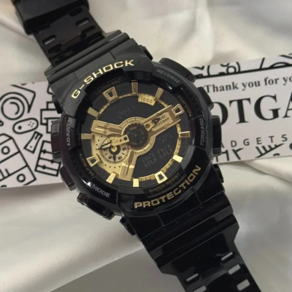 GShock-GA-11011B (Analog Digital Watch) – Gold Dial / Black Strap