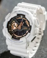 GShock-GA-110GB (Analog Digital Watch) – Black Dial / White Strap