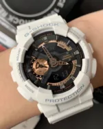GShock-GA-110GB (Analog Digital Watch) – Black Dial / White Strap