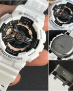 GShock-GA-110GB (Analog Digital Watch) – Black Dial / White Strap