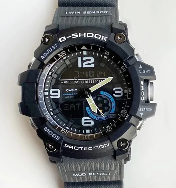 GShock-Mudmaster GG-1000 (Analog Digital Watch) – Black Dial / Grey Strap
