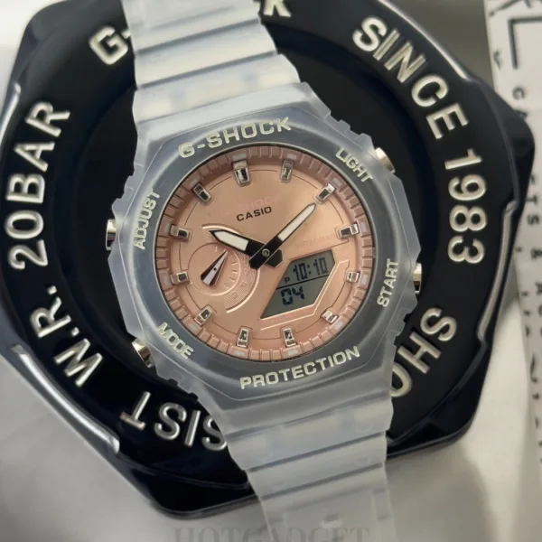GShock-GA-2100BM (Analog Digital Watch) – Rose Gold Dial / Transparent Strap