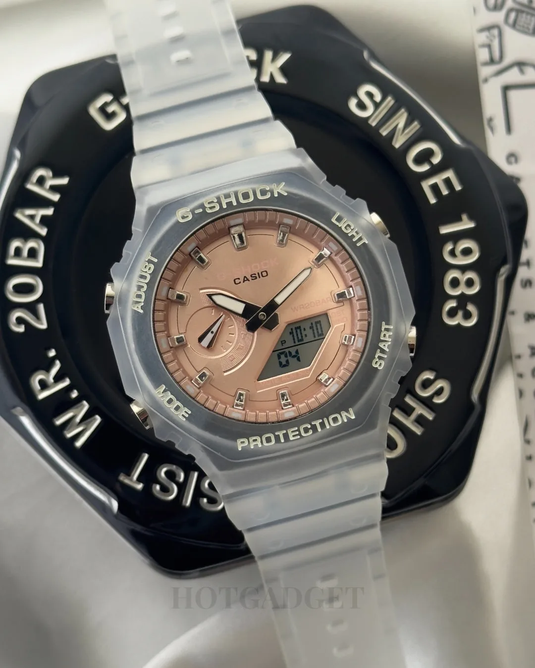 GShock-GA-2100BM (Analog Digital Watch) GShock-GA-2100BM (Analog Digital Watch) – Rose Gold Dial / Transparent Strap