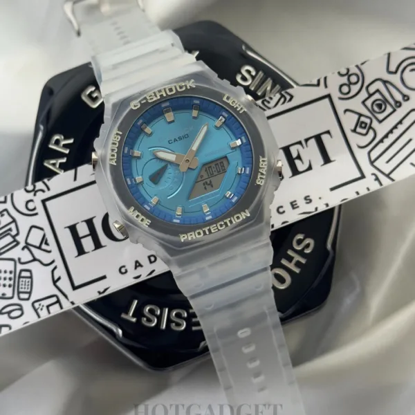 GShock-GA-2100BM (Analog Digital Watch) – Sky Blue Dial / Transparent Strap