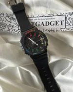 GShock-GM-2100 (Analog Digital Watch) – Black Dial / Black Strap – Rainbow Markers