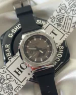 GShock-GM-2100 (Analog Digital Watch) – Brown Dial / Black Strap – Silver Bezel