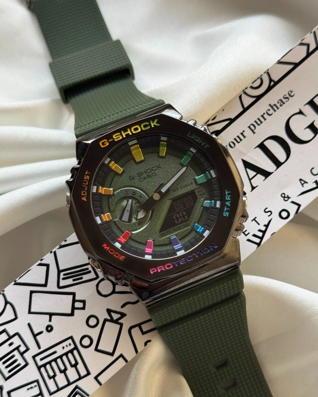 GShock-GM-2100 (Analog Digital Watch) GShock-GM-2100 (Analog Digital Watch) – Dark Green – Rainbow Markers