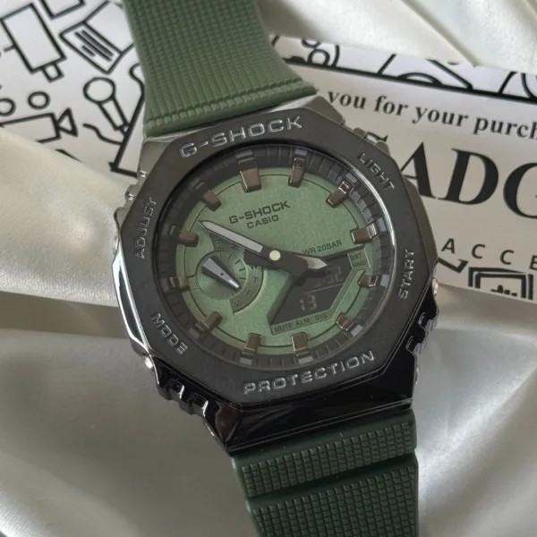 GShock-GM-2100 (Analog Digital Watch) – Mint Green Dial / Dark Green Strap