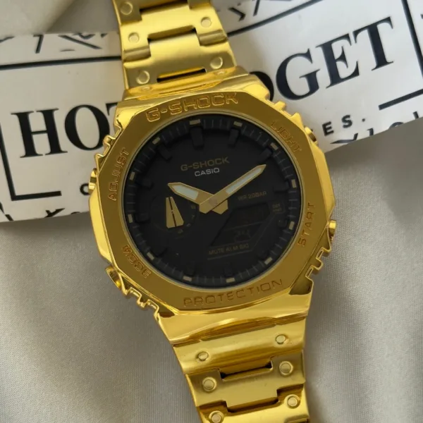 GShock-GM2100 (Analog Digital Watch) – Black Dial / Gold Strap