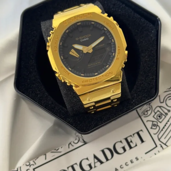 GShock-GM2100 (Analog Digital Watch) – Black Dial / Gold Strap