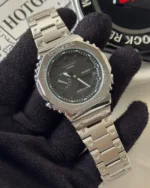 GShock-GM2100 (Analog Digital Watch) – Black Dial / Silver Strap