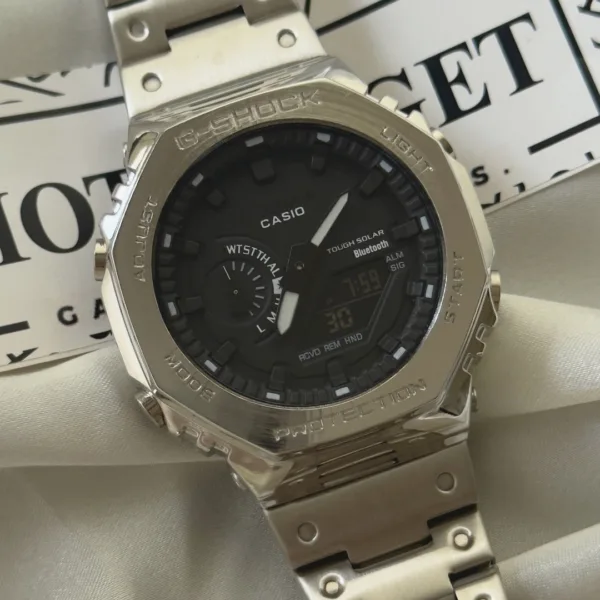 GShock-GMB2100D (Analog Digital Watch) – Black Dial / Silver Strap