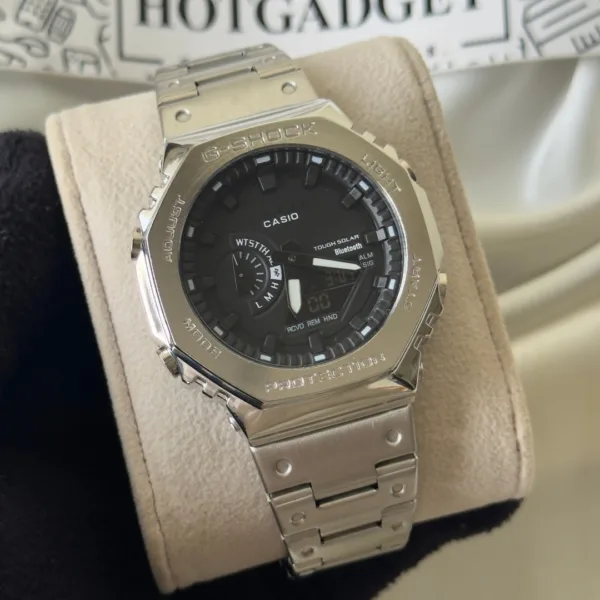 GShock-GMB2100D (Analog Digital Watch) – Black Dial / Silver Strap