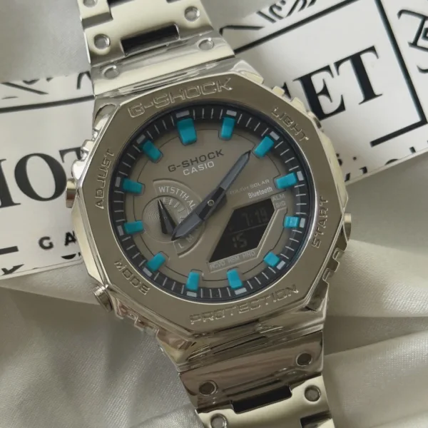 GShock-GMB2100D (Analog Digital Watch) – Grey Dial / Silver Strap